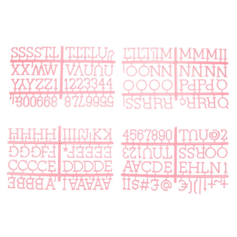 Veskaoty 1 Inch Letters for Felt Letter Board, 188 Pieces Including Characters, Numbers & Symbols for Changeable Plastic Message Boards by Veskaoty (Pink) - Image 2